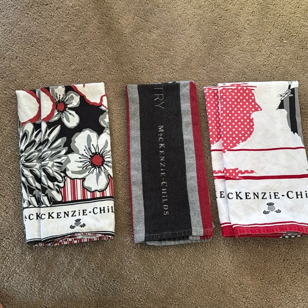 Authentic Mackenzie Childs kitchen towels